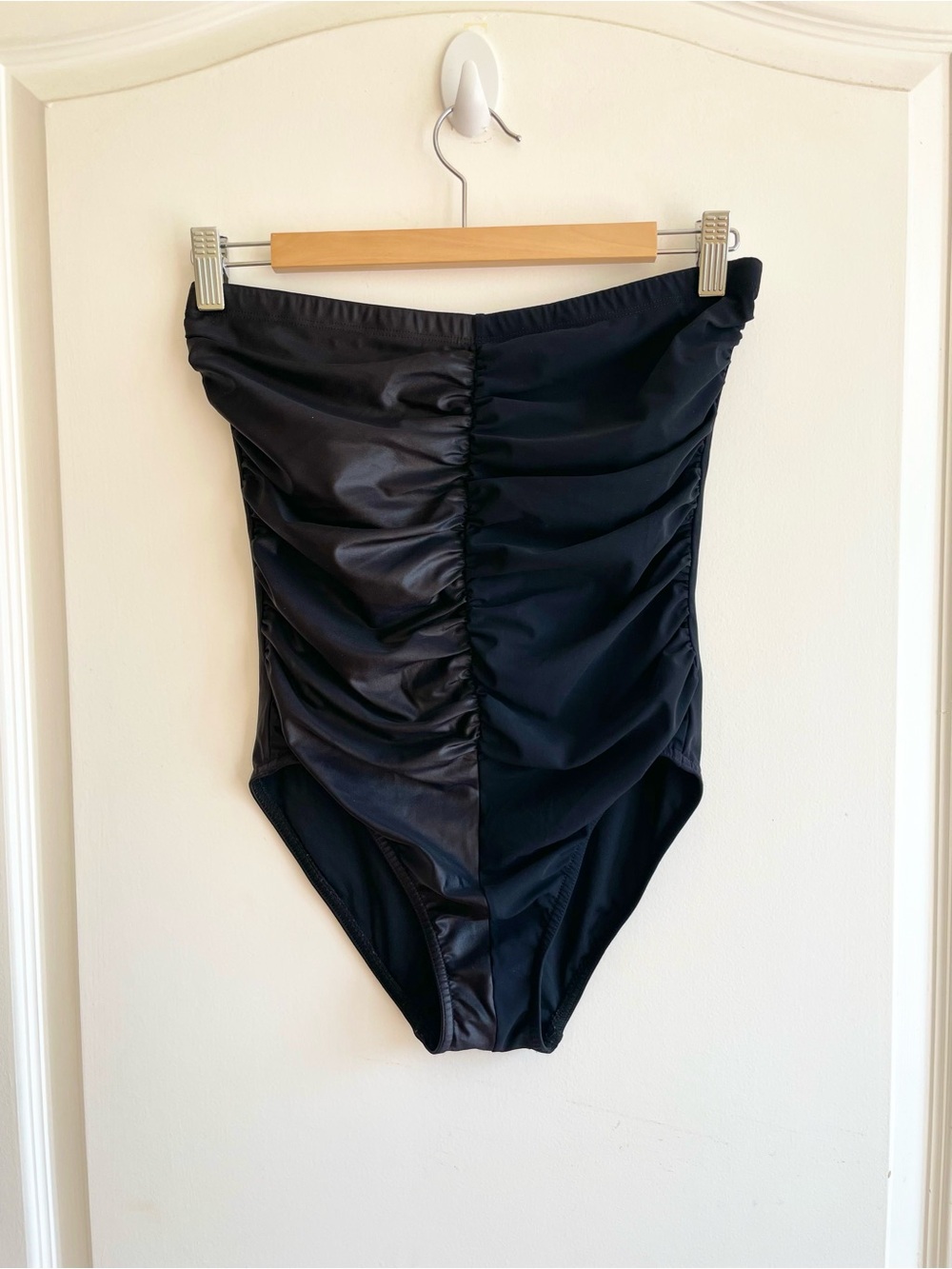 Karla Colletto Isla Bandeau One-Piece Swimsuit with Shelf Bra Matte Metallic 8